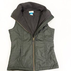 Columbia Sportswear Women’s Quilted Puffer Vest XS Olive Green Fleece Lined